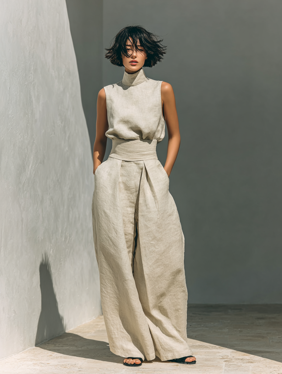 Jorevia | MINIMALISTISCHES SET MIT WEITEN HOSEN