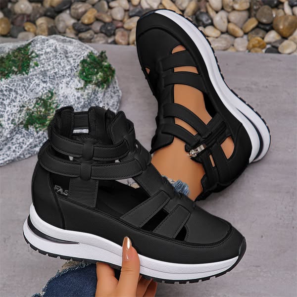 Falira | Bequeme, leichte Sandalen mit Keil und seitlichem Reißverschluss