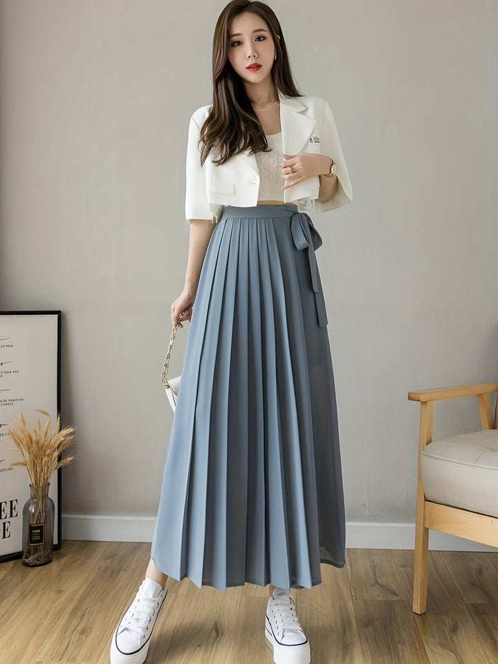Caexine | Weitbeinige Hose mit Falten und Eleganter Schnitt
