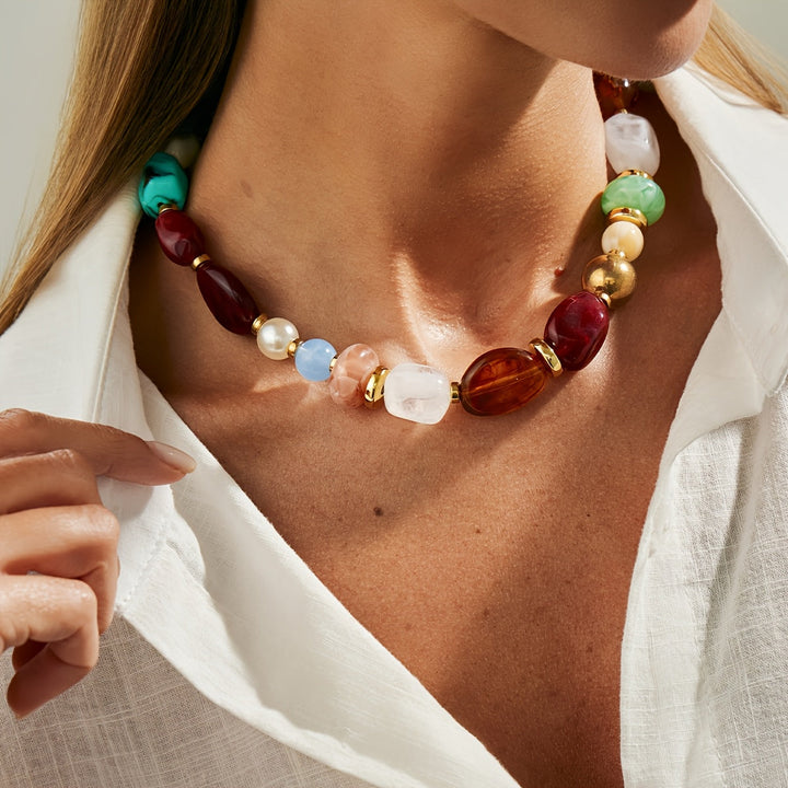 Ixothyn| Bohemian Halskette aus Perlen mit Vintage-Design und handwerklichem Stil
