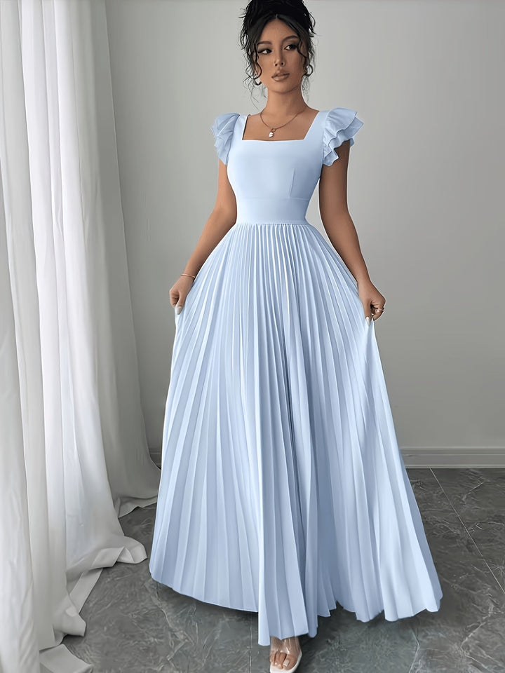 Oxeris | Langes Floral Kleid mit Falten und zeitloser Eleganz