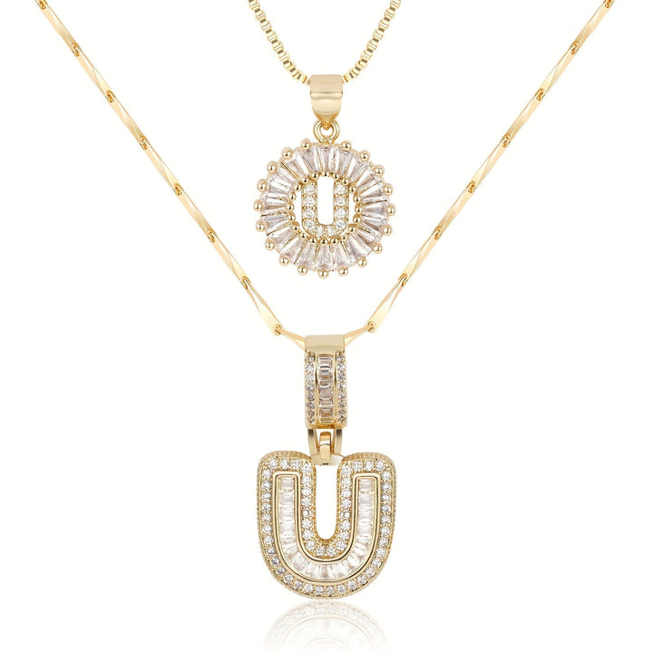 Primrose | Initialen-Halsketten mit 14k Diamanten (2 Stück)