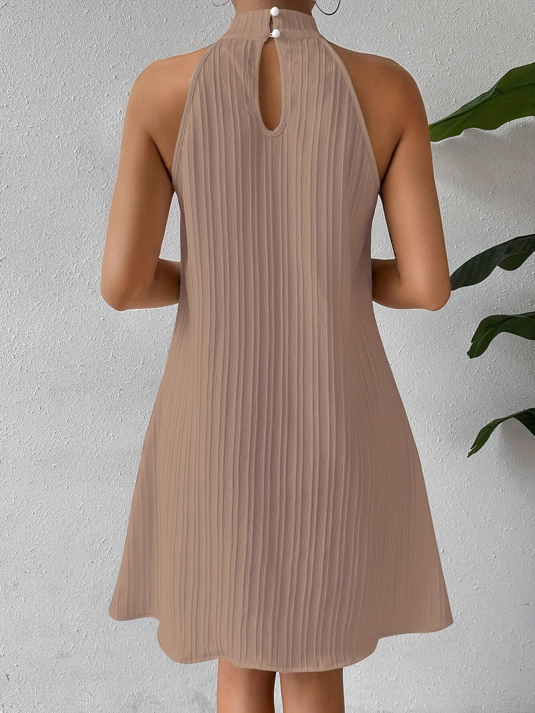 Alora | Kurzes Boho-Kleid mit Spaghetti-Trägern und Vertikalen Streifen