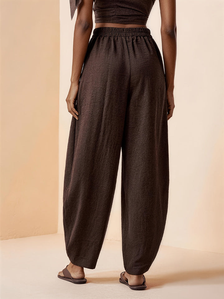Droveaux | Elegante Gerade Hose mit Elastischem Bund und Falten