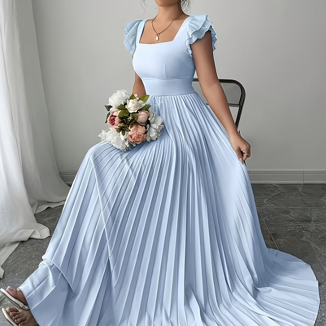 Oxeris | Langes Floral Kleid mit Falten und zeitloser Eleganz