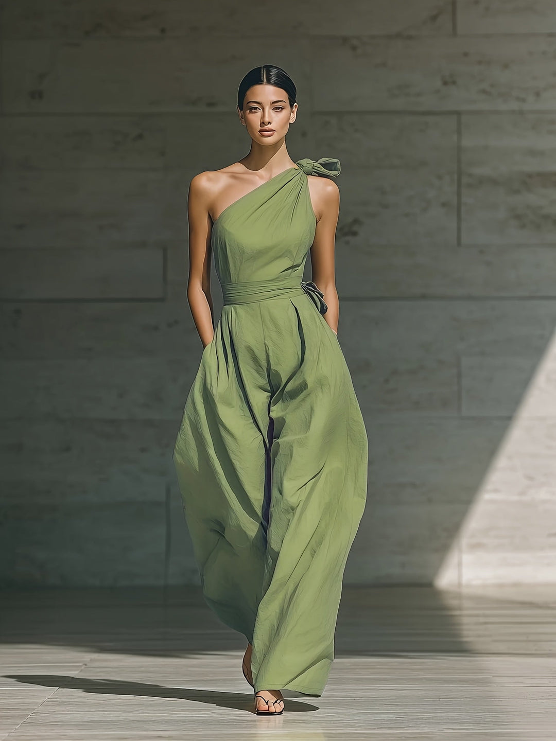 Juveth | Eleganter Ein-Schulter-Overall mit Weitem Bein und Definierter Taille