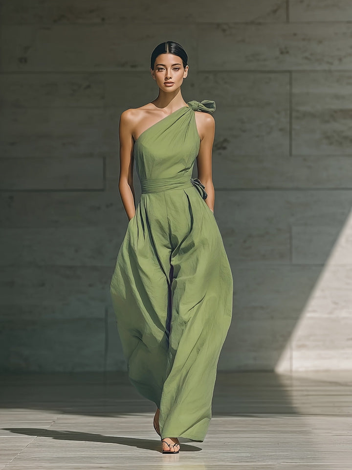 Juveth | Eleganter Ein-Schulter-Overall mit Weitem Bein und Definierter Taille