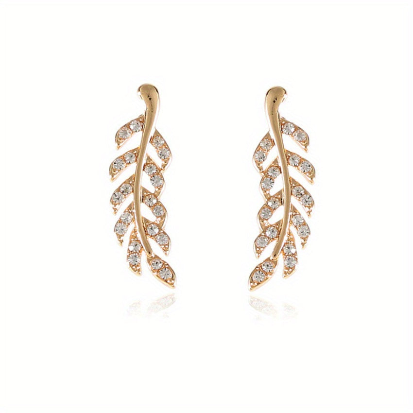 Hensleyra | Elegante Blattohrringe mit Hohldesign und goldener Oberfläche