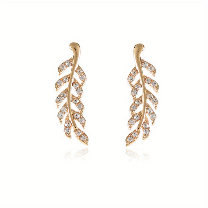 Hensleyra | Elegante Blattohrringe mit Hohldesign und goldener Oberfläche
