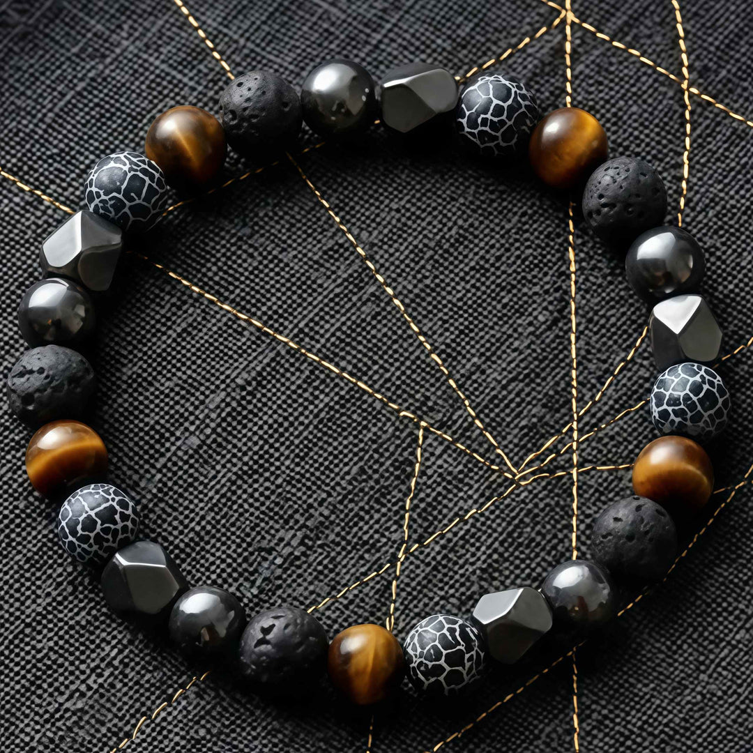 Korevane | Handgefertigtes Herrenarmband aus Naturstein und Hämatit