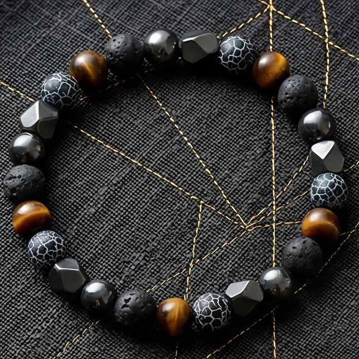 Korevane | Handgefertigtes Herrenarmband aus Naturstein und Hämatit