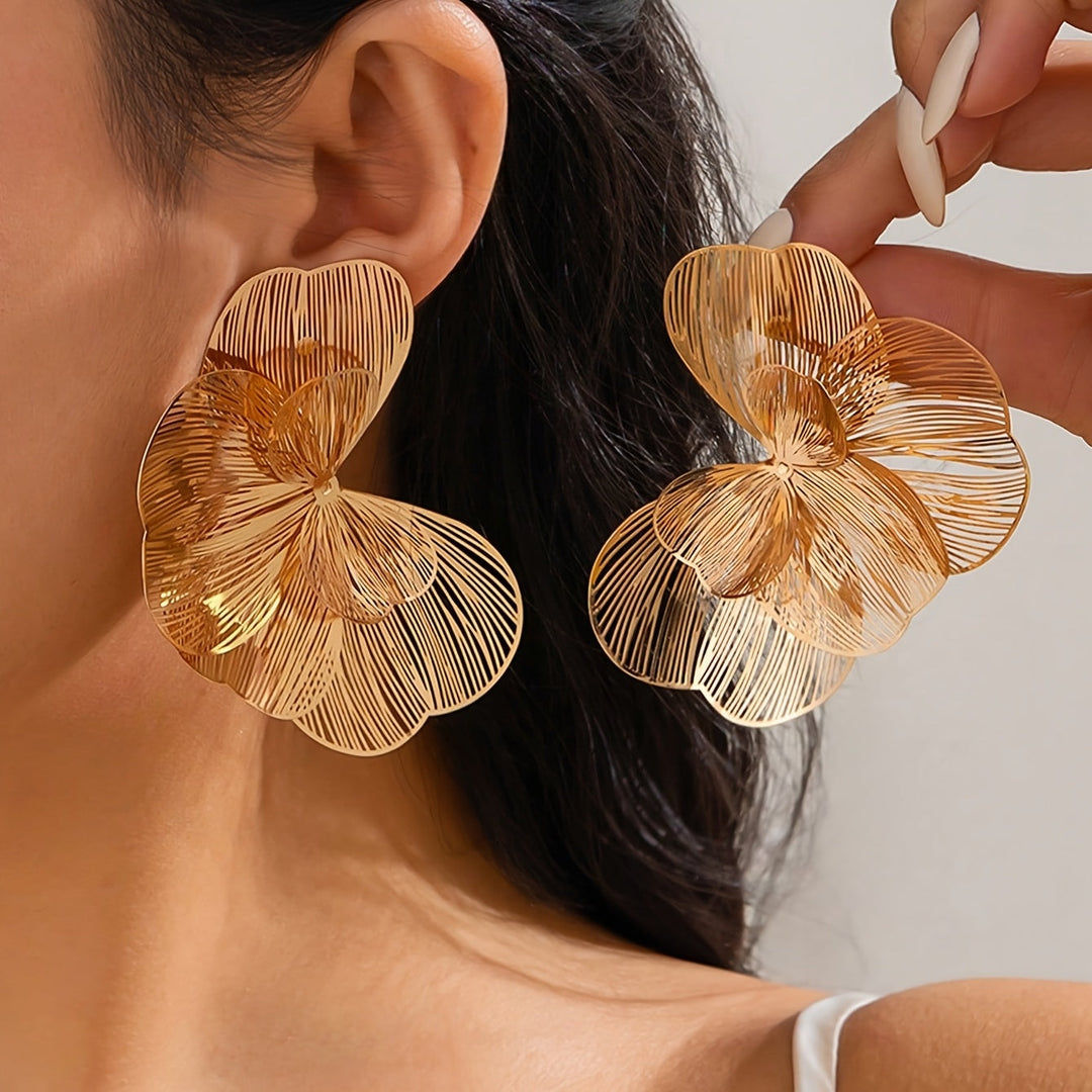 Selah | Goldene Doppelring-Ohrringe mit modernem Design