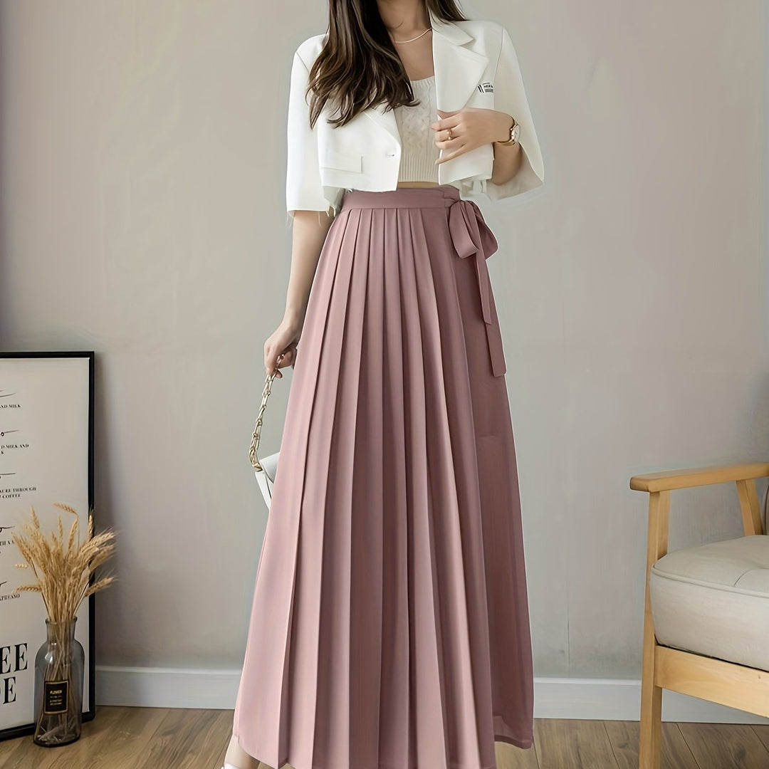 Caexine | Weitbeinige Hose mit Falten und Eleganter Schnitt