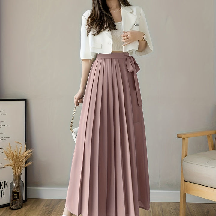 Caexine | Weitbeinige Hose mit Falten und Eleganter Schnitt