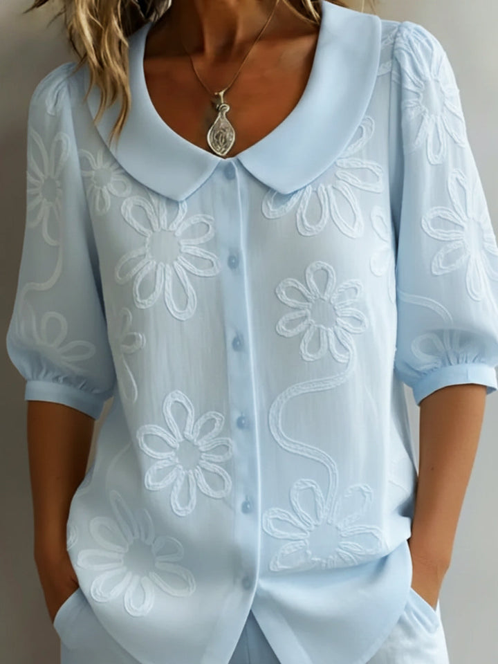 Gavira | Leichte Bluse mit floraler natürlicher Eleganz