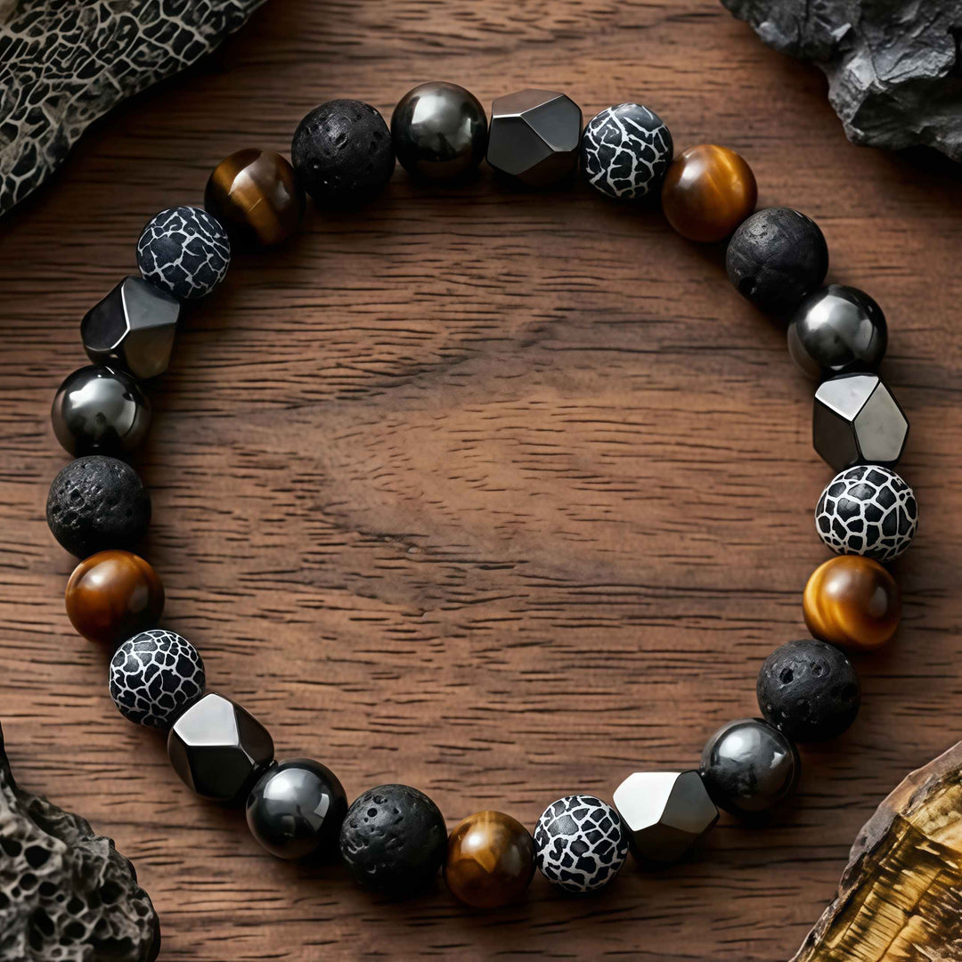 Korevane | Handgefertigtes Herrenarmband aus Naturstein und Hämatit