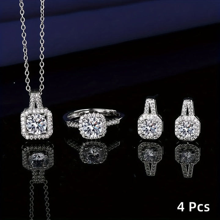 Elkie | Elegantes Schmuckset mit Halskette, Ring und Ohrringen