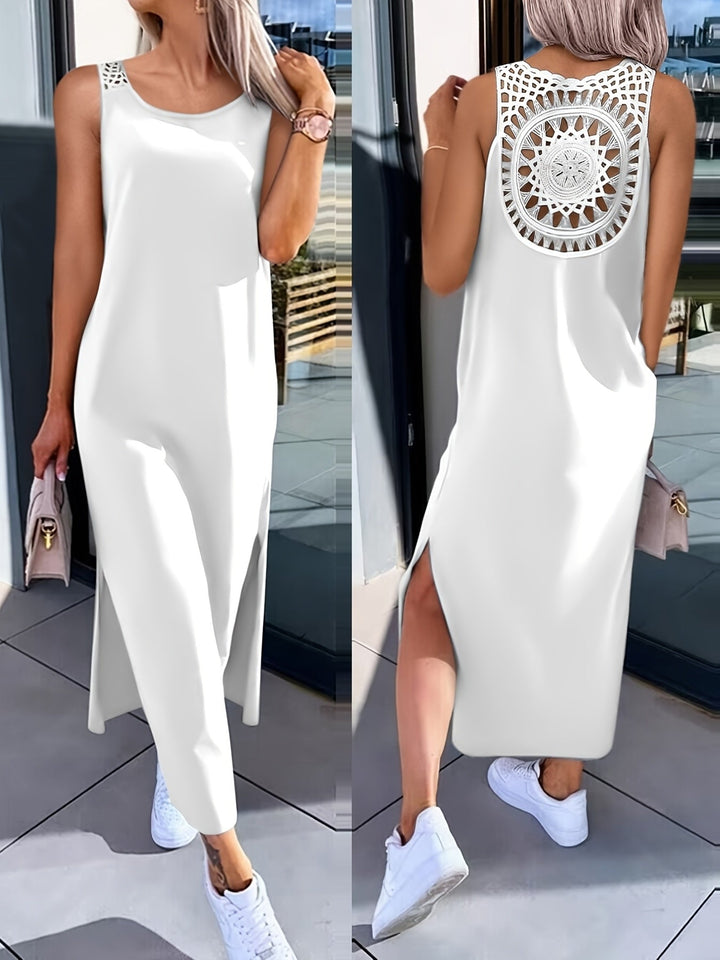 Umaira | Ärmelloses Kleid mit Spitze und Offener Rückseite