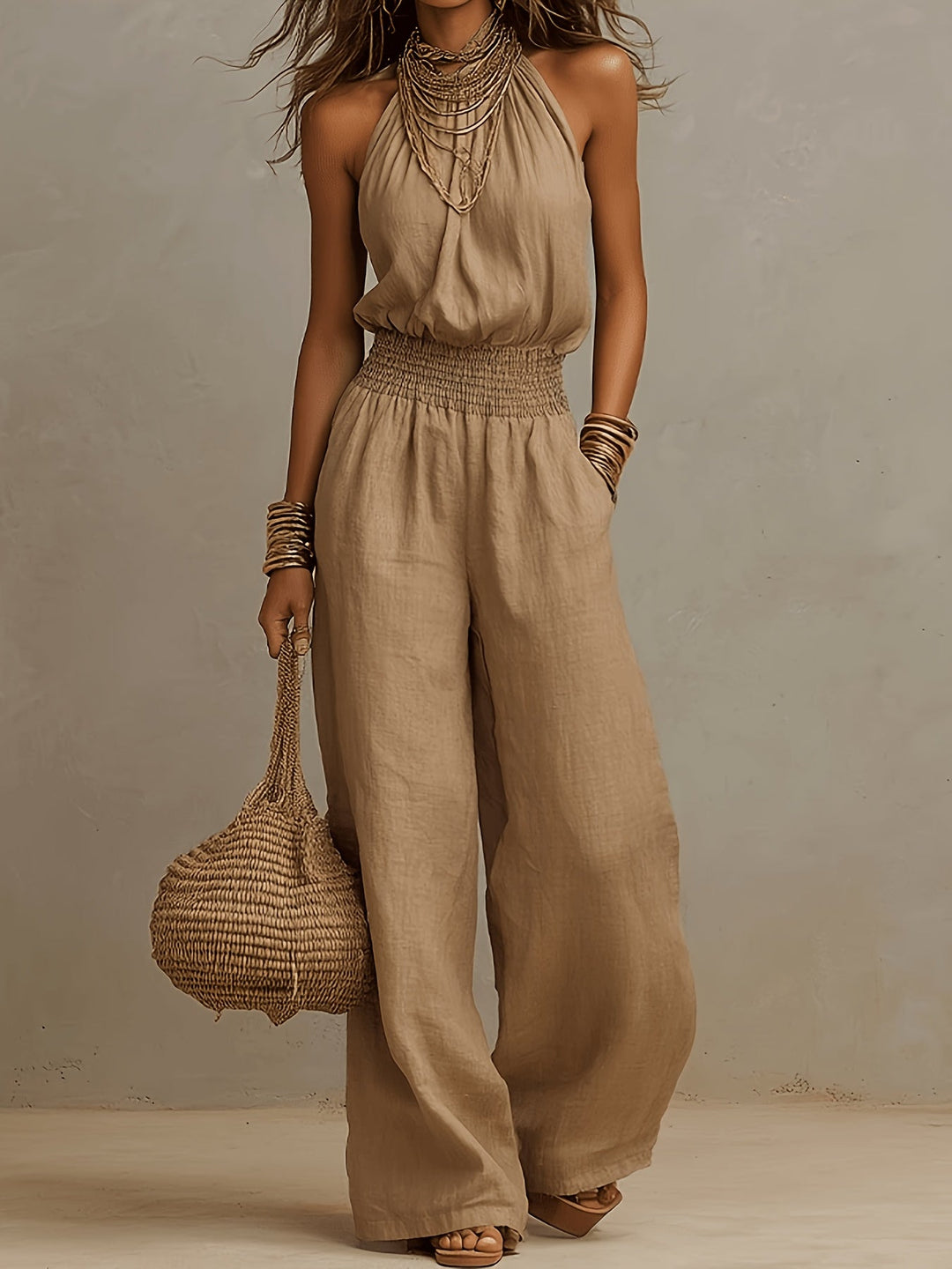 Lioraen | Mono Elegante mit Offenem Rücken und Lockerem Schnitt