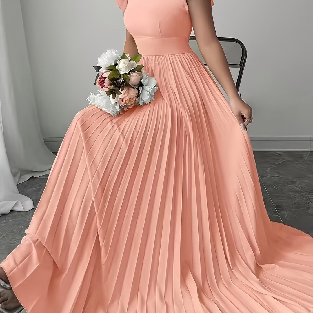 Oxeris | Langes Floral Kleid mit Falten und zeitloser Eleganz