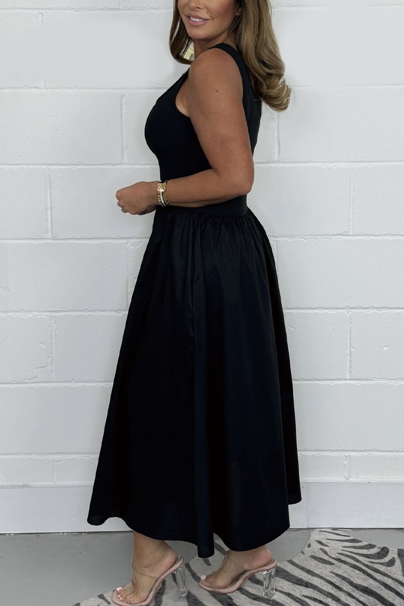 Jorellaia | Ärmelloses A-Linien-Kleid für Frauen mit elegantem quadratischem Ausschnitt