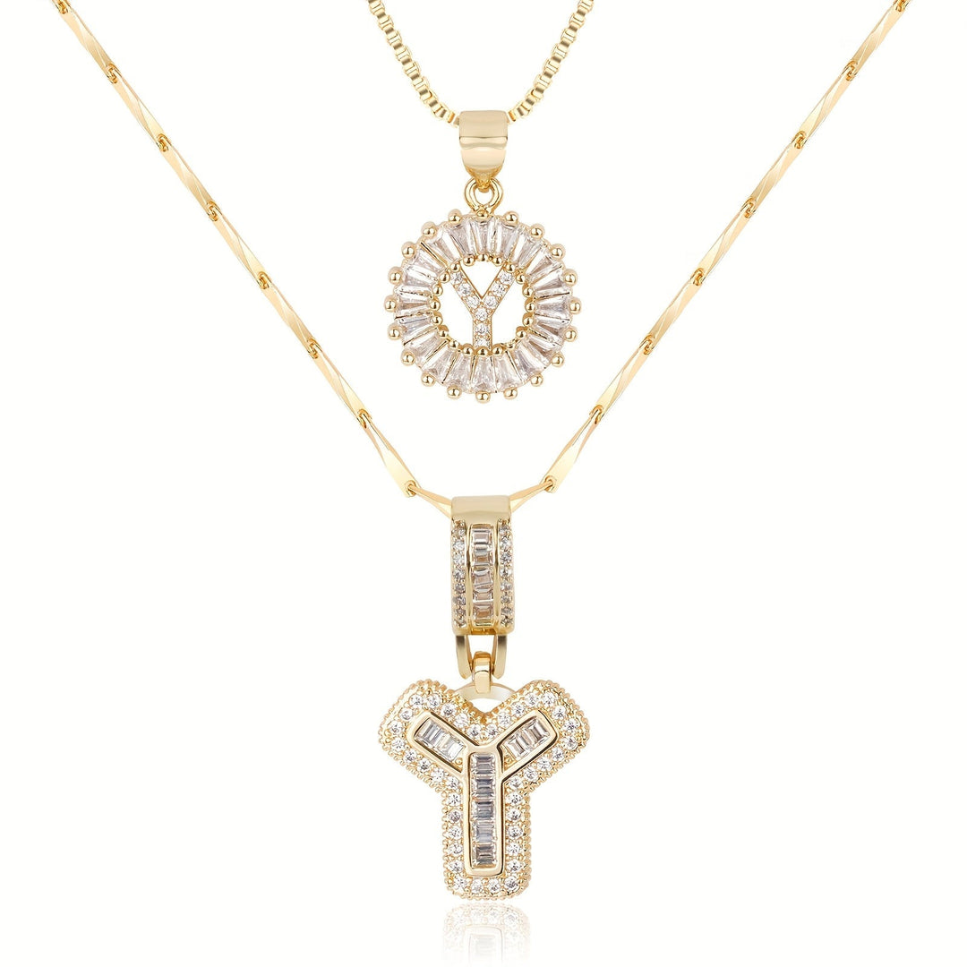 Primrose | Initialen-Halsketten mit 14k Diamanten (2 Stück)