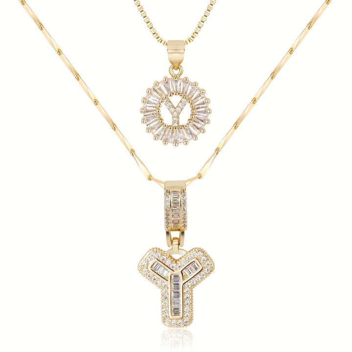 Primrose | Initialen-Halsketten mit 14k Diamanten (2 Stück)