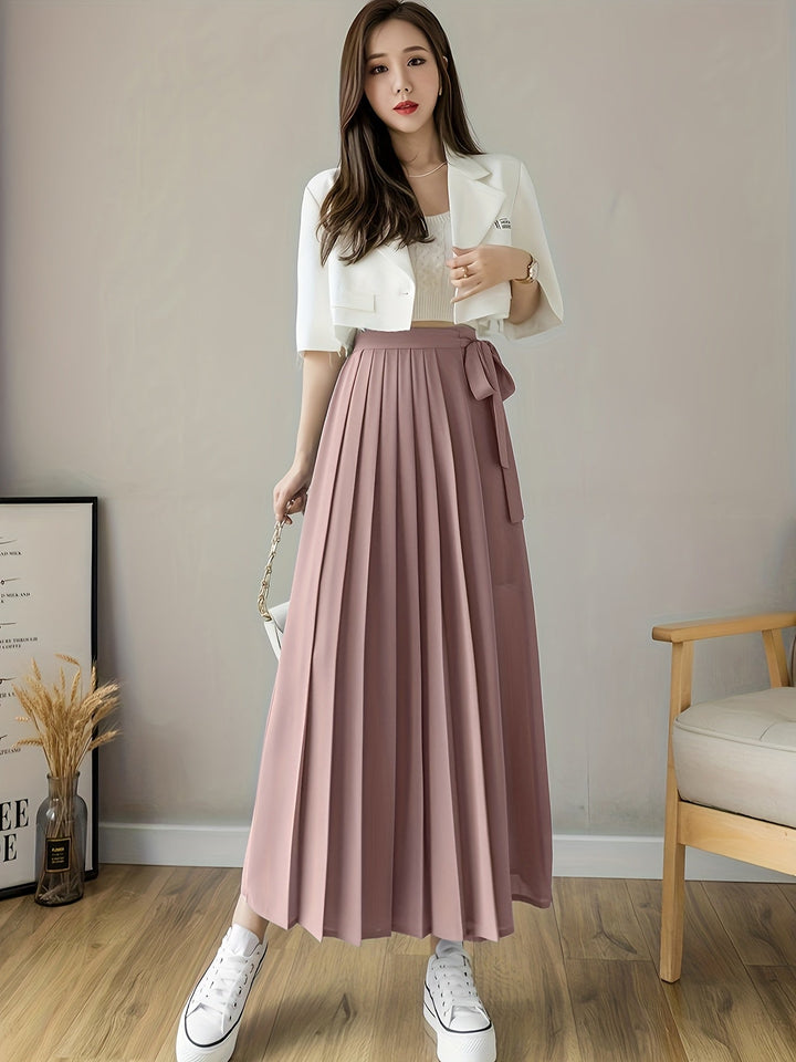 Caexine | Weitbeinige Hose mit Falten und Eleganter Schnitt