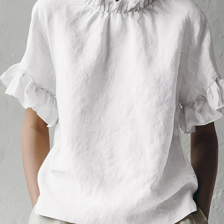 Yuna | Einfarbige Casual-Bluse mit Eleganter Kragen
