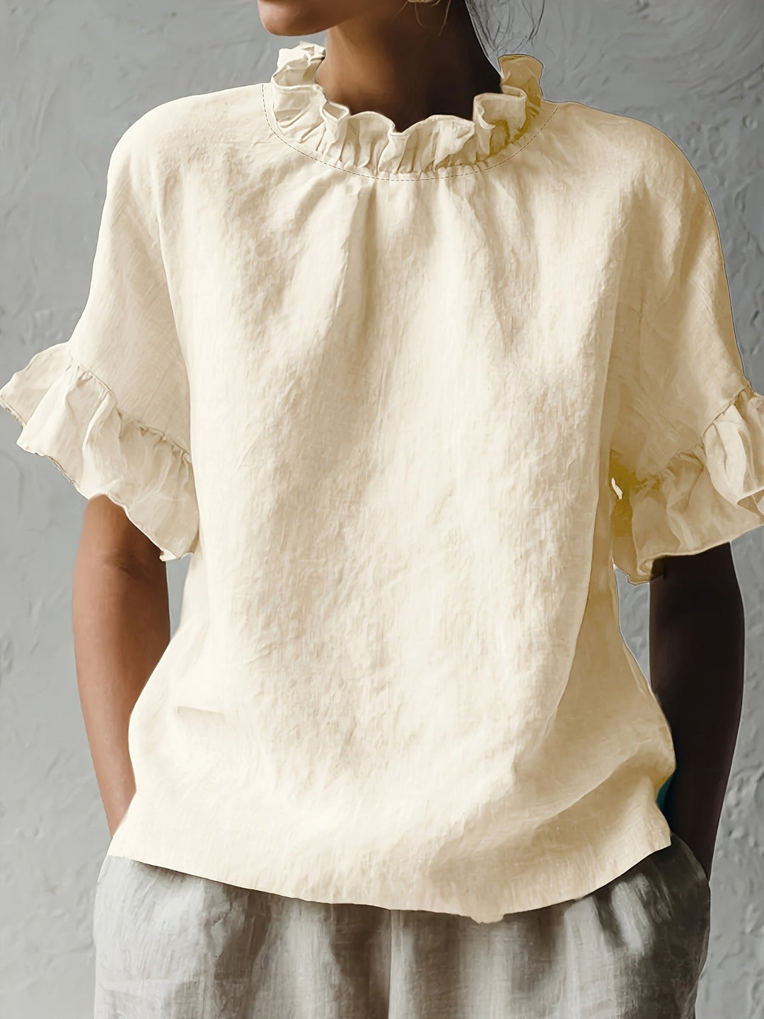Yuna | Einfarbige Casual-Bluse mit Eleganter Kragen