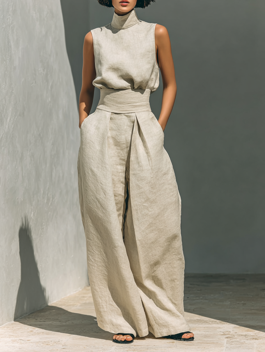 Jorevia | MINIMALISTISCHES SET MIT WEITEN HOSEN