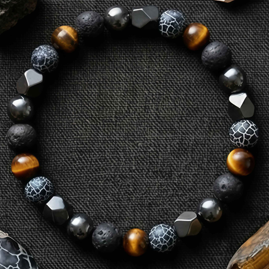 Korevane | Handgefertigtes Herrenarmband aus Naturstein und Hämatit