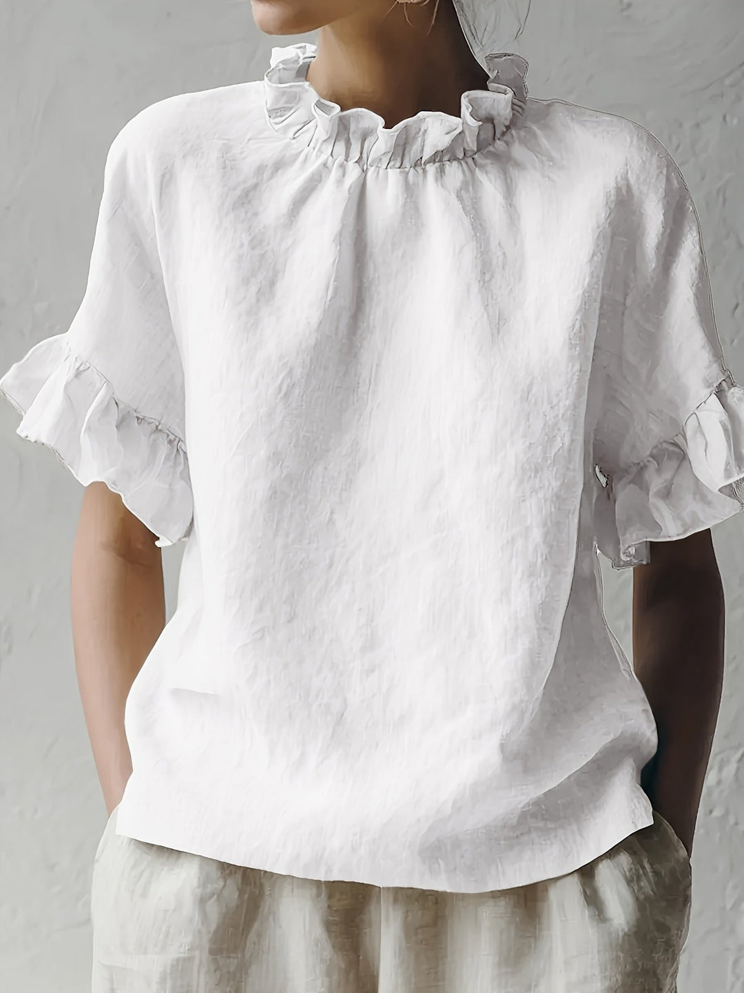 Yuna | Einfarbige Casual-Bluse mit Eleganter Kragen