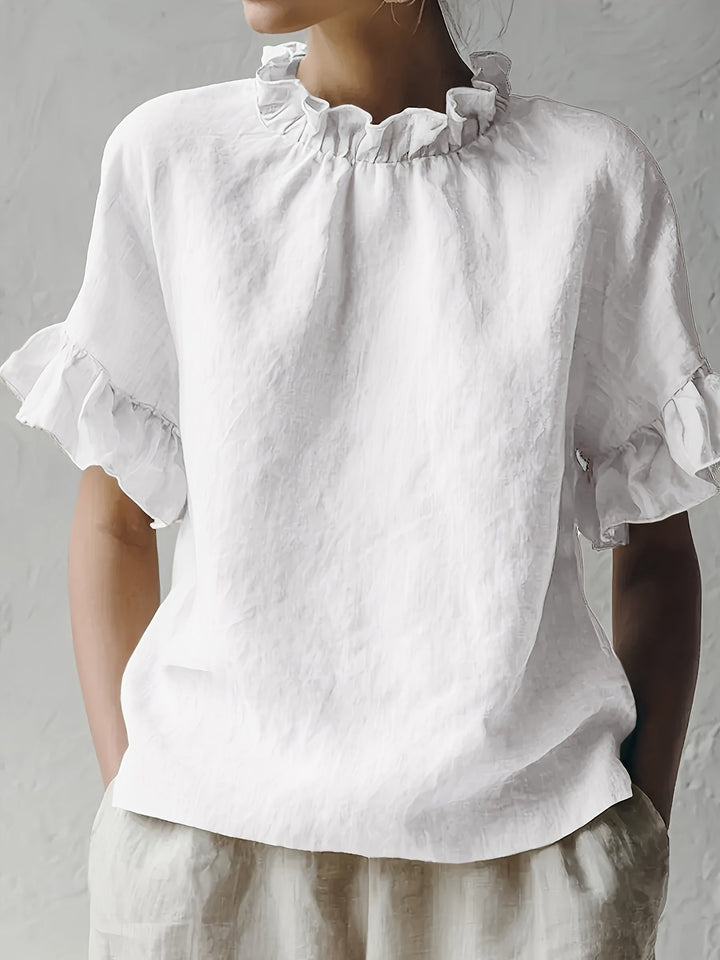 Yuna | Einfarbige Casual-Bluse mit Eleganter Kragen