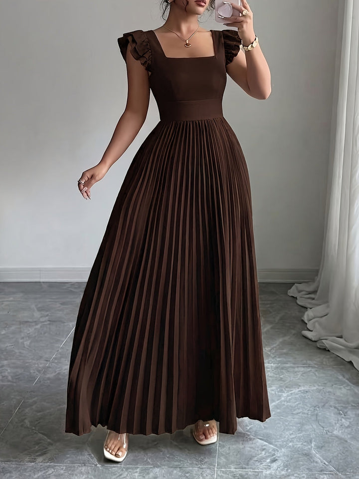 Oxeris | Langes Floral Kleid mit Falten und zeitloser Eleganz