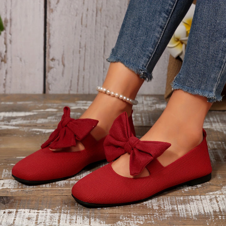 Neria | Atmungsaktive Flache Schuhe für Damen mit Dekorativem Schleife