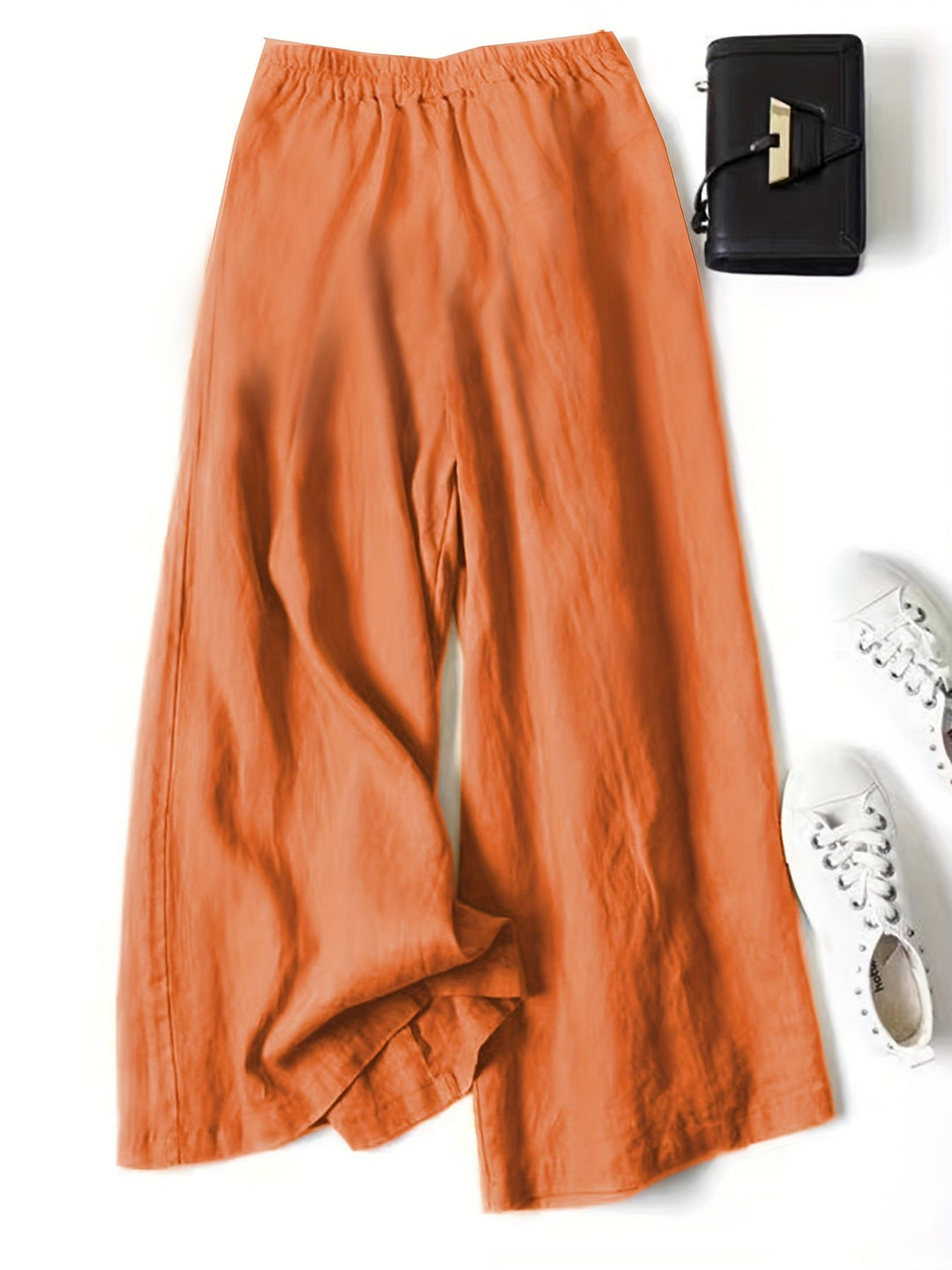 Brisae | Vintage-Stil Leinen-Hosen mit weitem Bein