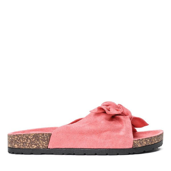 Isla | Rosa Pantoletten für Frauen mit Schleife und sommerlichem Stil