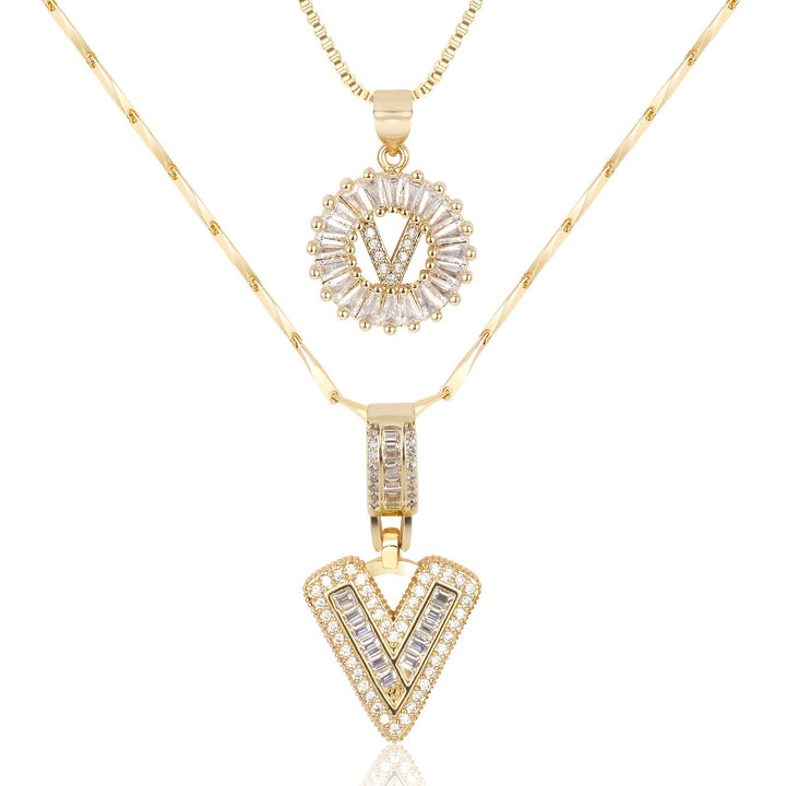 Primrose | Initialen-Halsketten mit 14k Diamanten (2 Stück)