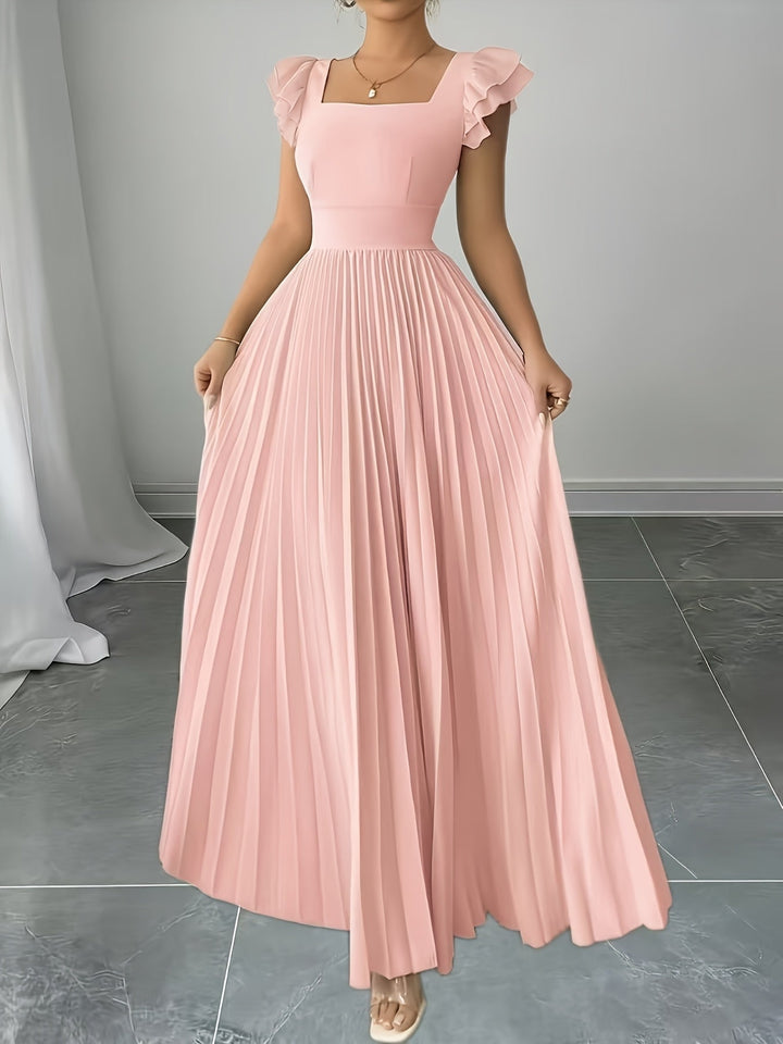 Oxeris | Langes Floral Kleid mit Falten und zeitloser Eleganz
