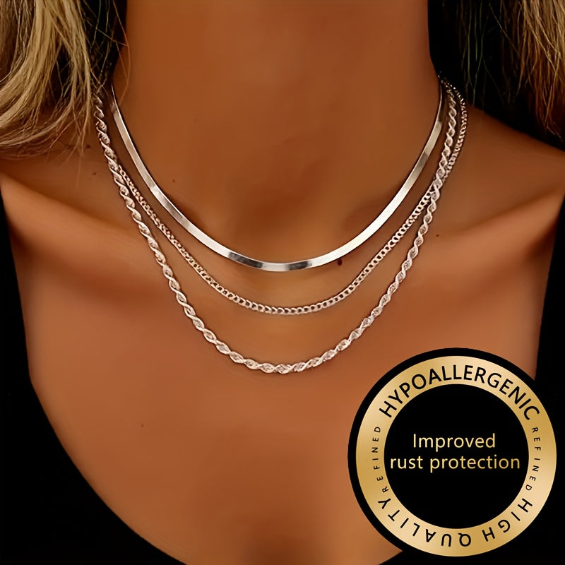Winsley | Eleganter Dreilagiger Halsreifen mit Gold-Finish