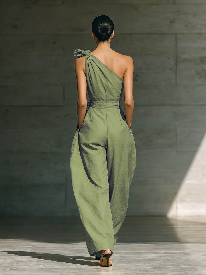 Juveth | Eleganter Ein-Schulter-Overall mit Weitem Bein und Definierter Taille
