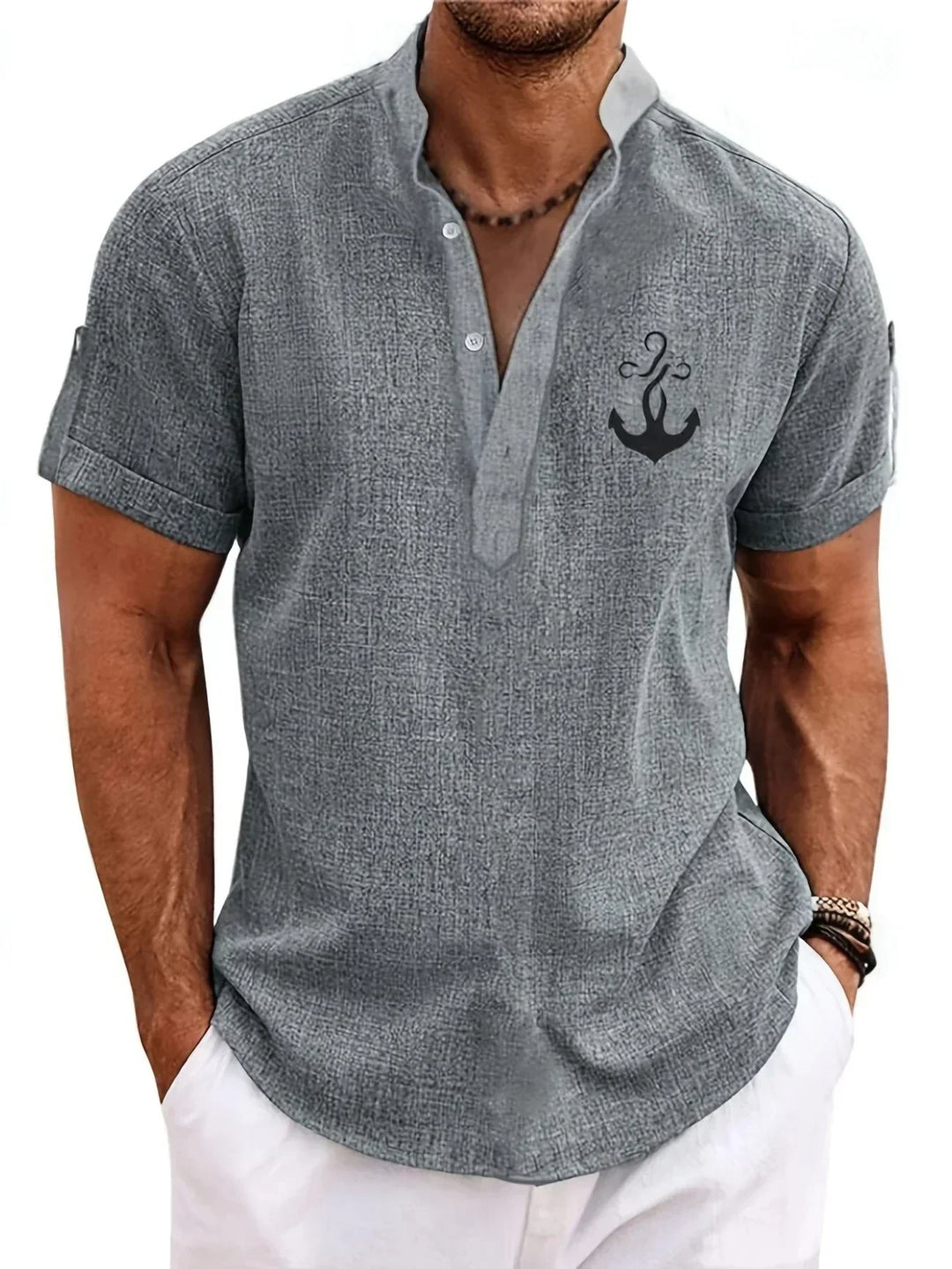 Hayes | Elegantes Kurzarmhemd mit Stehkragen