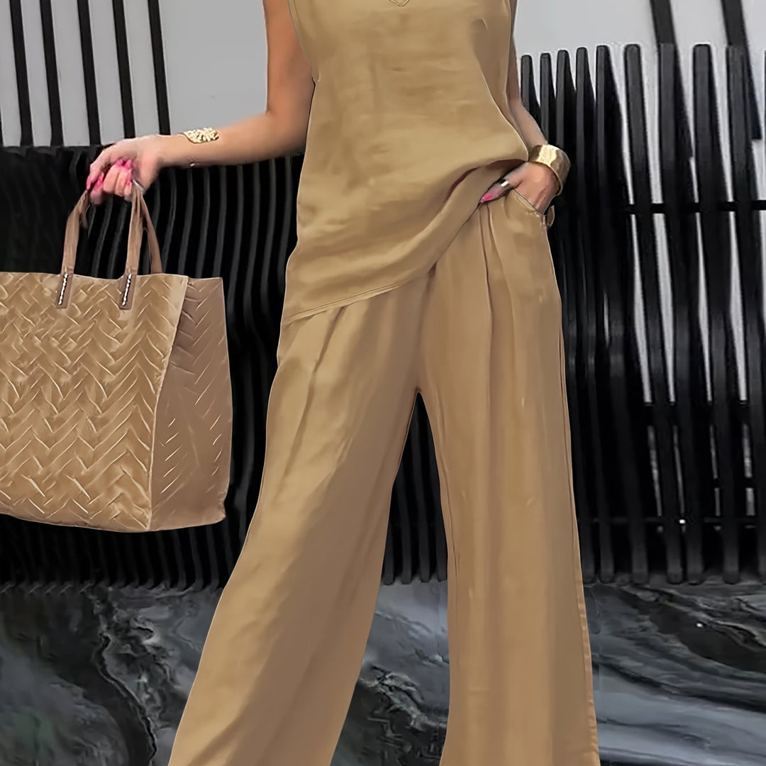 Kalia | Zweiteiliges Freizeitset mit ärmellosem Top und weitem Hosen