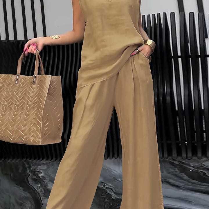 Kalia | Zweiteiliges Freizeitset mit ärmellosem Top und weitem Hosen