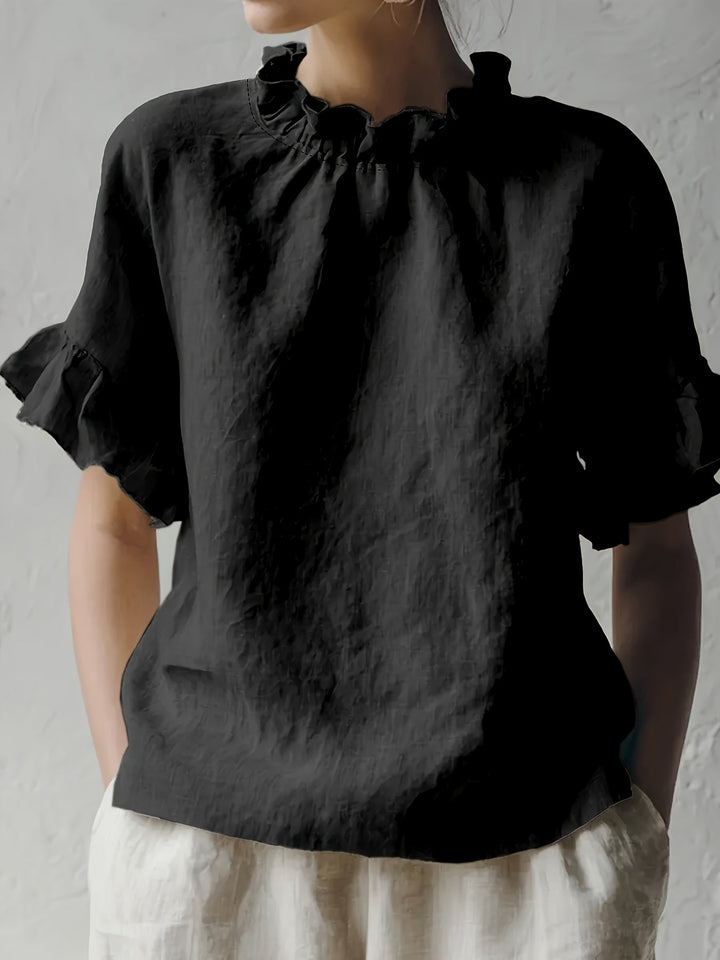 Yuna | Einfarbige Casual-Bluse mit Eleganter Kragen
