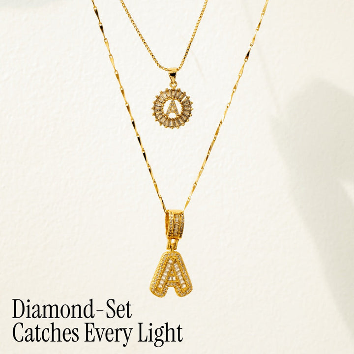 Primrose | Initialen-Halsketten mit 14k Diamanten (2 Stück)