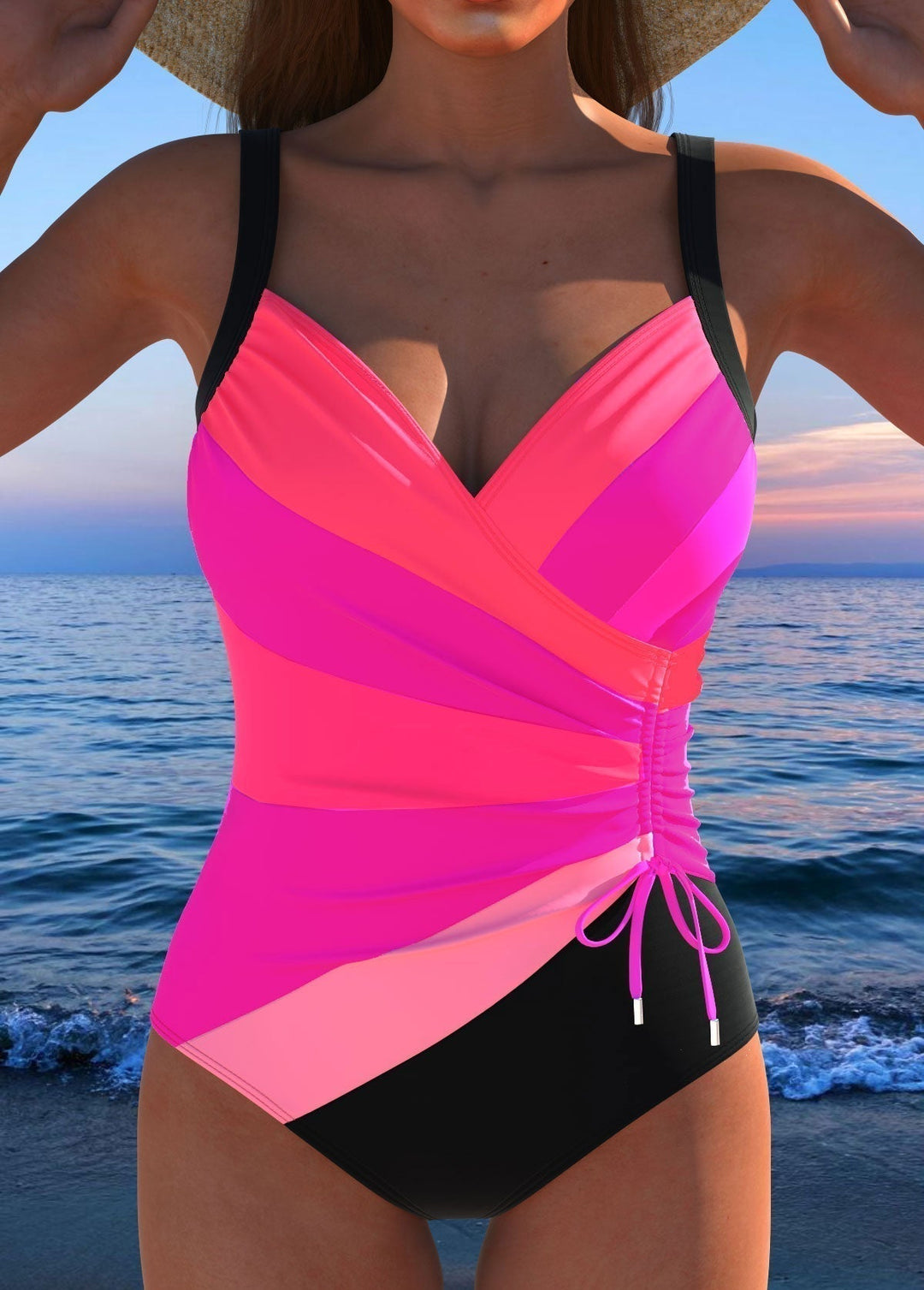 Kytheaux | Luxuriöser Wickelbadeanzug mit buntem Muster
