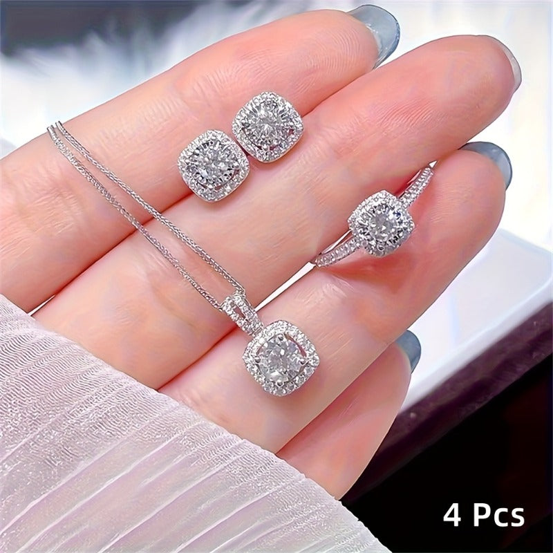 Elkie | Elegantes Schmuckset mit Halskette, Ring und Ohrringen