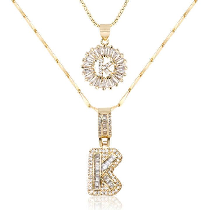 Primrose | Initialen-Halsketten mit 14k Diamanten (2 Stück)